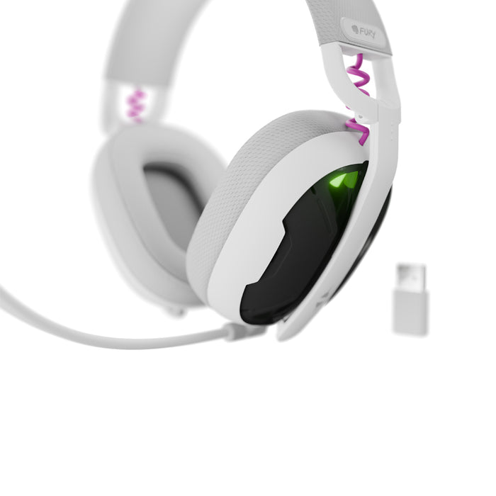 Fury Gaming Headset, Fukiya F6, Wireless With Microphone, White