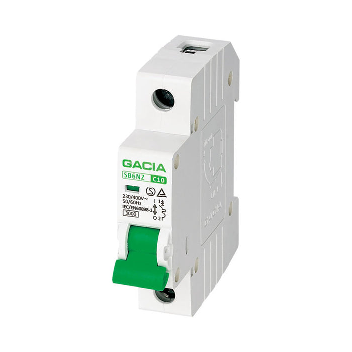 CIRCUIT BREAKER SINGLE POLE 10A 3KA GACIA SB6NZ MCB