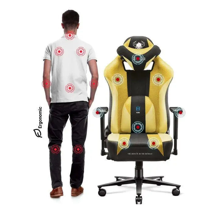 Gaming Chair Diablo Chairs Diablo X-PLAYER 2.0. KING Yellow Black - Gaming armchairsGAM-FOT<<<PC