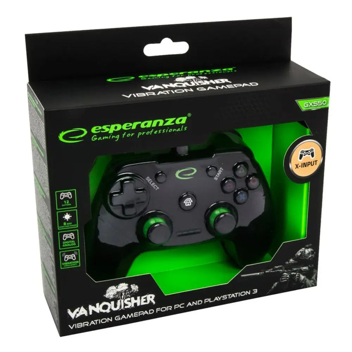 Gaming Control Esperanza Vanquisher GX550 USB 2.0 Black PC PlayStation 3 - Аксесоари за конзоли<<<Електроника