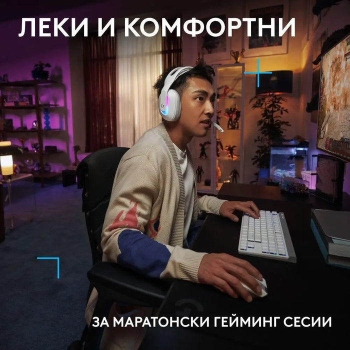 Gaming headset Logitech G522 Lightspeed Wireless RGB Microphone White - Gaming