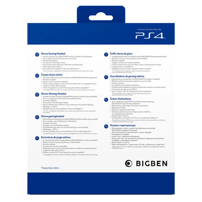 Gaming Headset with Microphone Big Ben Interactive PS4OFHEADSETV3WHITE White Black/White - Електроника Периферни и