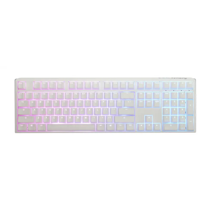 Gaming Mechanical Keyboard Ducky One 3 Pure White Full Size Hotswap Cherry MX Brown RGB PBT Keycaps - Геймърски