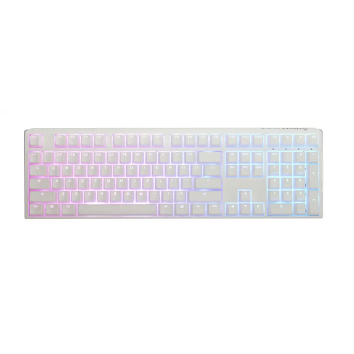Gaming Mechanical Keyboard Ducky One 3 Pure White Full Size Hotswap Cherry MX Clear RGB PBT Keycaps - Геймърски