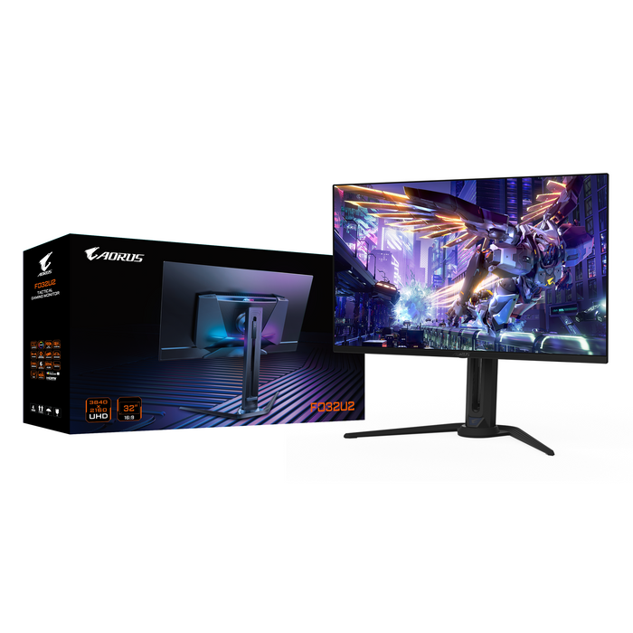 Gaming monitor GIGABYTE AORUS FO32U2 31.5’’ QD-OLED 4K UHD 240Hz 0.03ms Vesa ClearMR 13000 HDR 400 KVM - Монитори и
