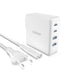 GaN 100W fast wall charger 2 x USB-C / 2 x USB Dudao A100EU - white - Cell phone USB charger<<<HurtelXML