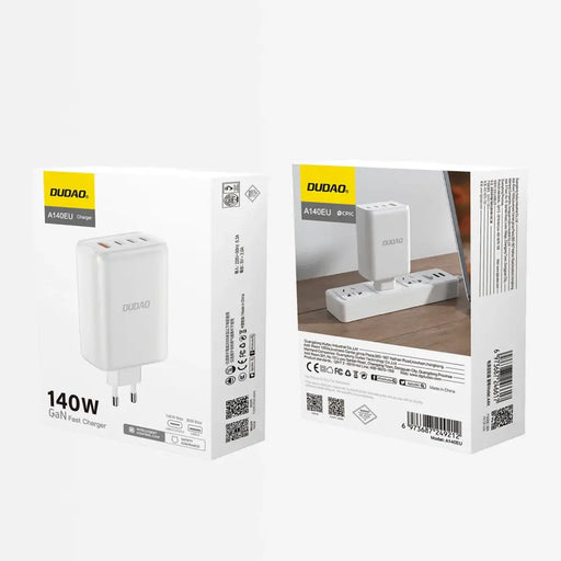 GaN Dudao A140EU USB-A / 3xUSB-C PD 140W charger - white - Cell phone USB charger<<<HurtelXML