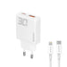 GaN Dudao A30EUL 30W USB-A / USB-C Wall Charger + USB-C - Lightning Cable - White - Cell phone USB charger<<<HurtelXML