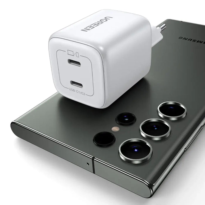 GaN Fast Charger 2 x USB-C 45W QC PD Ugreen CD294 - White - Cell phone USB charger<<<HurtelXML&&&Зарядни