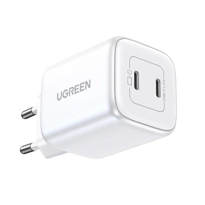 GaN Fast Charger 2 x USB-C 45W QC PD Ugreen CD294 - White - Cell phone USB charger<<<HurtelXML&&&Зарядни