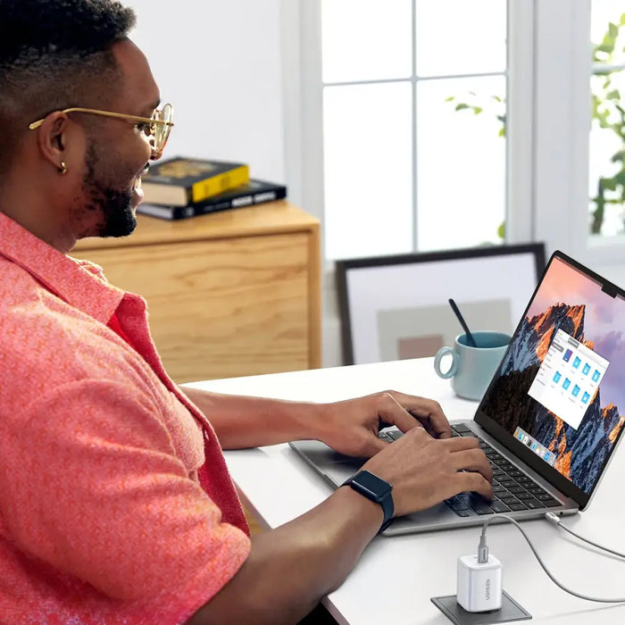 GaN Fast Charger 2 x USB-C 45W QC PD Ugreen CD294 - White - Cell phone USB charger<<<HurtelXML&&&Зарядни