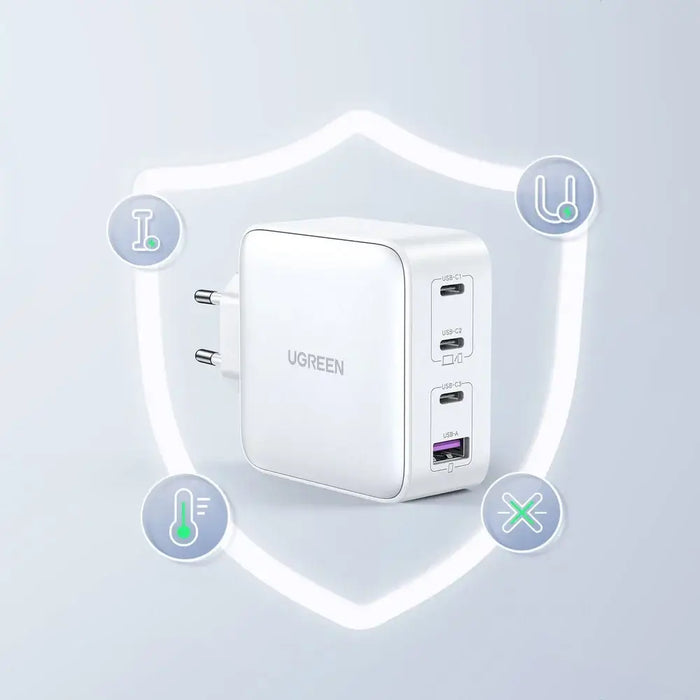 GaN Fast Charger 3xUSB C / USB 100W PPS Ugreen CD226 - White - Cell phone USB charger<<<HurtelXML