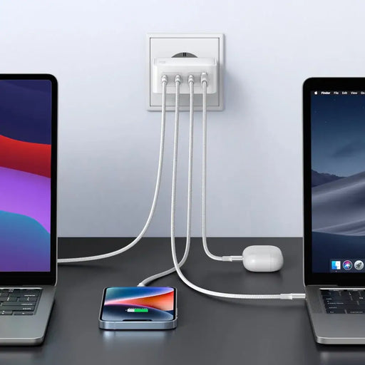 GaN Fast Charger 3xUSB C / USB 100W PPS Ugreen CD226 - White - Cell phone USB charger<<<HurtelXML
