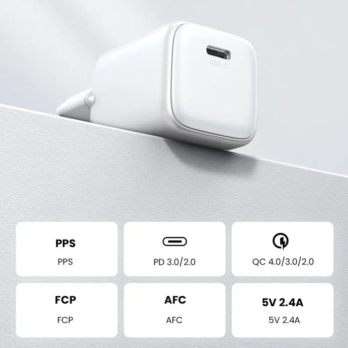 GaN USB C 30W PD Ugreen Nexode Mini fast charger - white - Cell phone USB charger<<<HurtelXML
