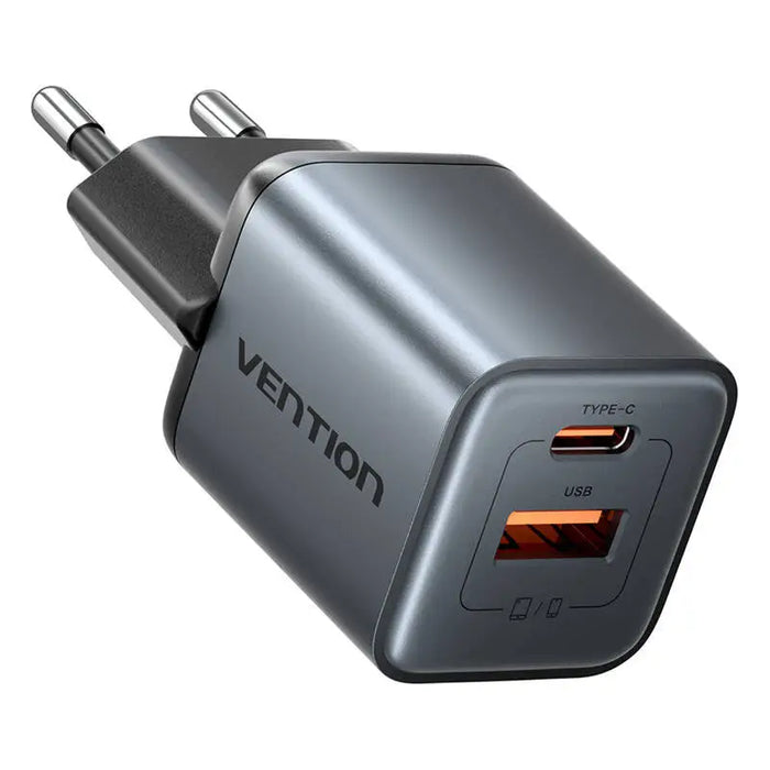 GaN Vention USB-C + USB-A 30W Charger (Gray) - mains chargers<<<Chargers<<<GSM Accessories<<<InnproXML