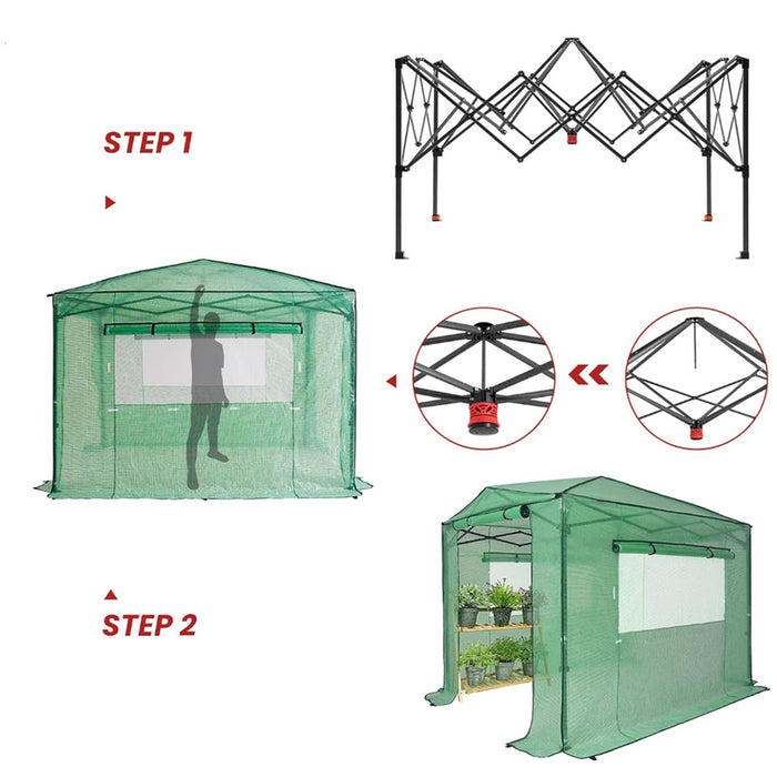 GREENHOUSE FOLDABLE 360X240X270 GARDEN KINGS 419212 POP-UP