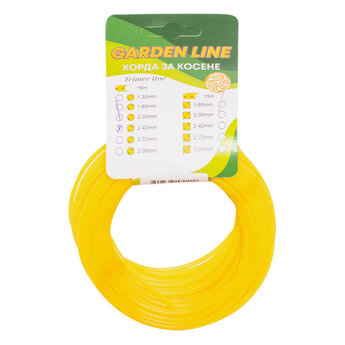 CORD FOR TRIMMER PROFILE CIRCLE GARDEN LINE 2.4 MM 15 M
