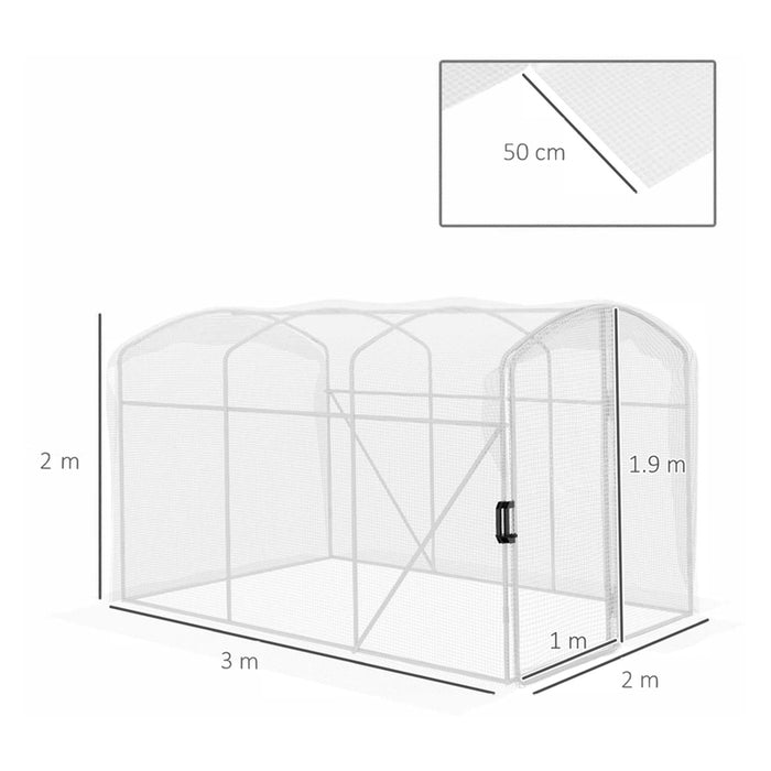 GREENHOUSE 300X200X200CM 1 DOOR WITH HINGES GARDEN STAR HD-11430