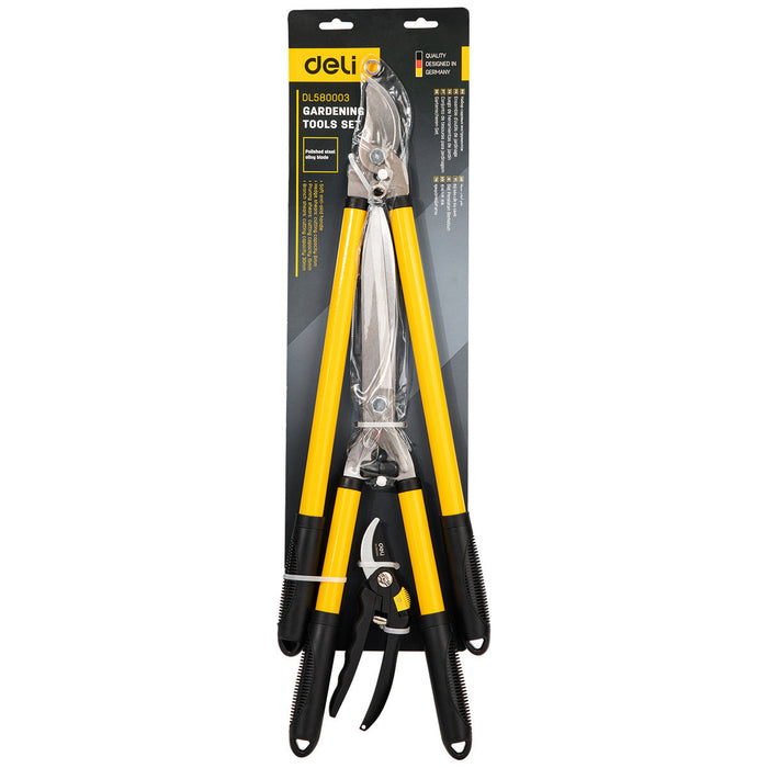 Gardening Tool Set 3 Pcs Deli Tools EDL580003 (yellow) - Cutting tools<<<Tools<<<InnproXML