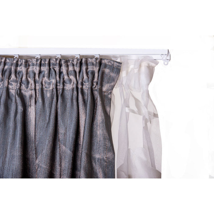 TWO-CHANNEL ALUMINUM CORNICE GARDINIA SANSA 250 CM. WHITE