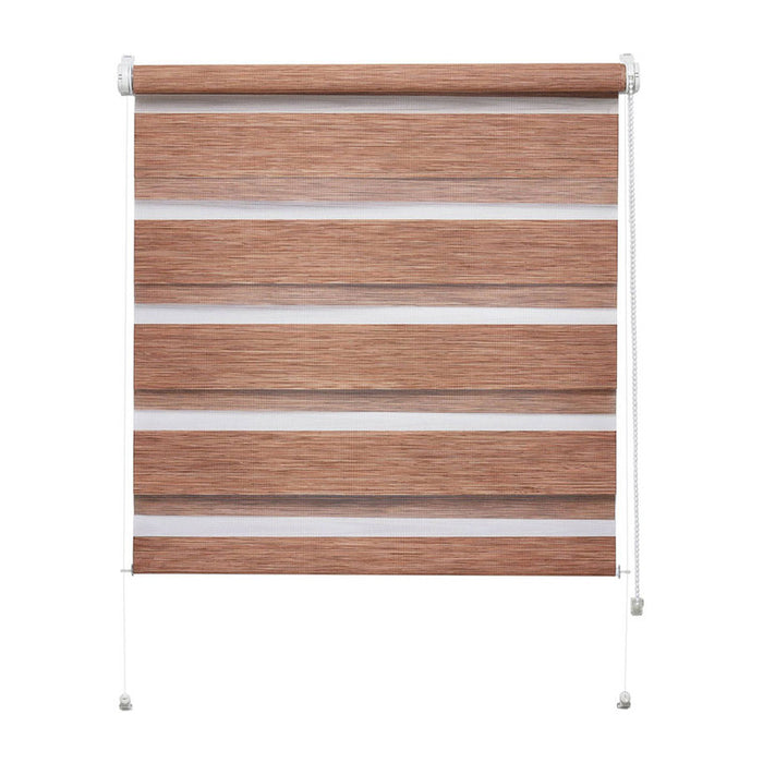 PREMIUM DOUBLE ROLL BLIND GARDINIA 61.5X150 CM. NATURAL BROWN