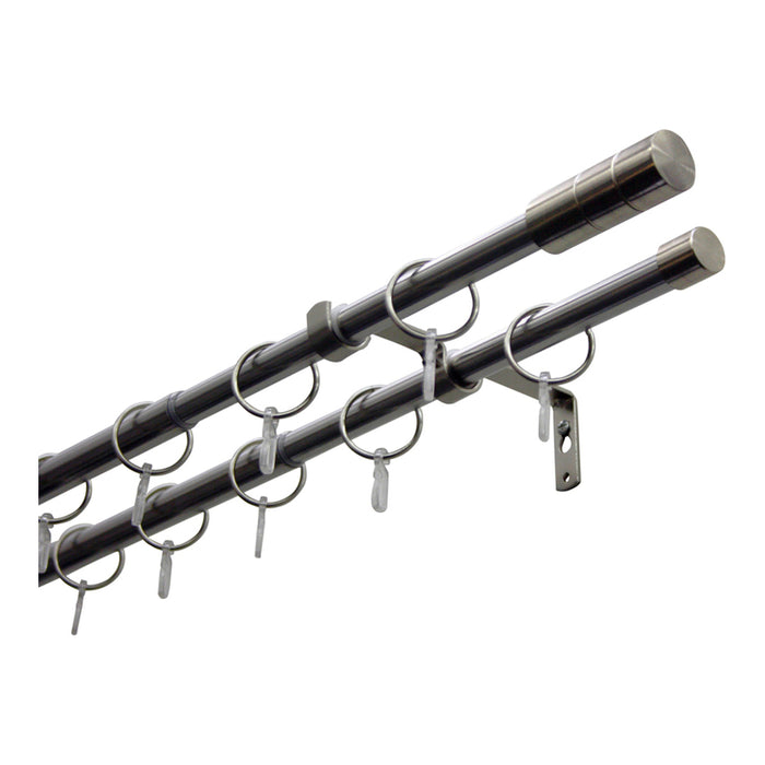 EXTENDABLE METAL DOUBLE CORNER GARDINIA CYLINDER 190-340 CM STEEL