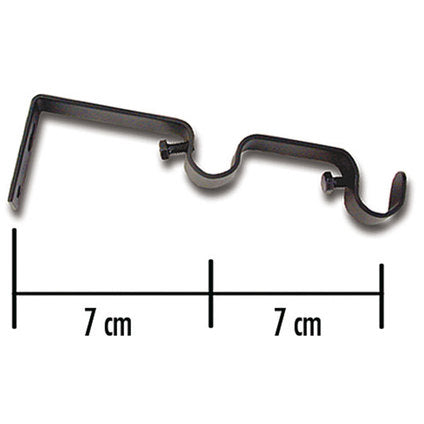 ACCESSORY DOUBLE BRACKET 2 PCS. GARDINIA MEMPHIS 7/14 CM BLACK