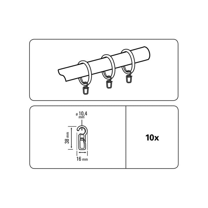 ACCESSORY HOOK GARDINIA LUGANO TRANSPARENT 10 PCS.