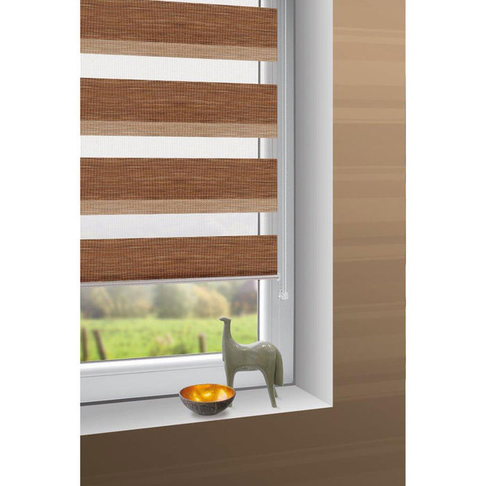 PREMIUM DOUBLE ROLL BLIND GARDINIA 72.5X150 CM. NATURE BROWN
