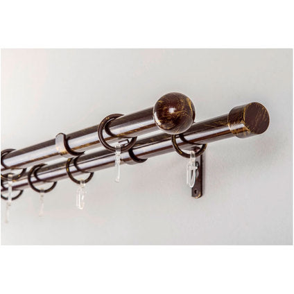 DOUBLE EXTENDABLE CORNER GARDINIA MIRA 160-300 CM. BROWN-GOLD