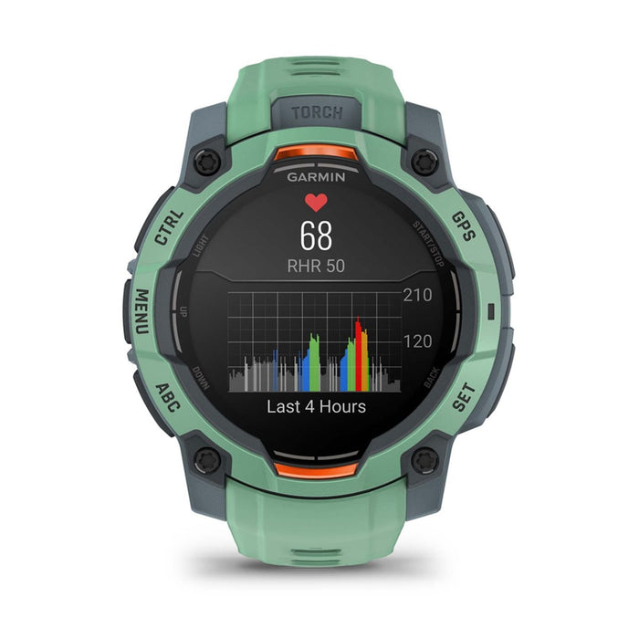 Garmin Instinct 3 AMOLED 3.05 cm (1.2") 45 mm Digital 390 x 390 pixels Touchscreen Green GPS (satellite)