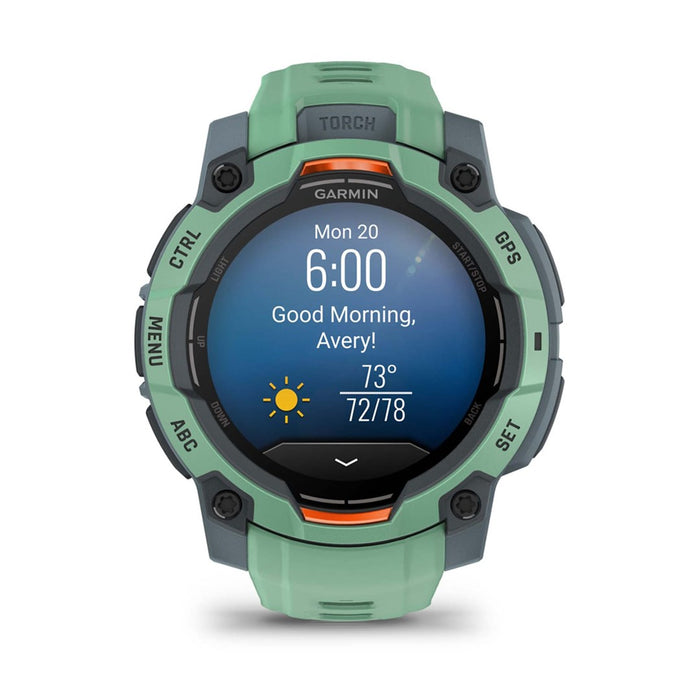 Garmin Instinct 3 AMOLED 3.05 cm (1.2") 45 mm Digital 390 x 390 pixels Touchscreen Green GPS (satellite)