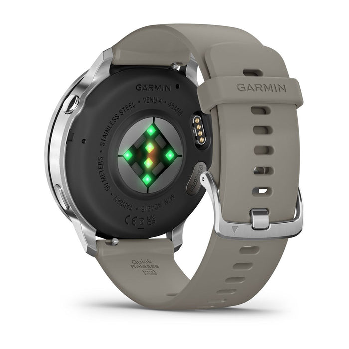 Garmin Venu 4 3.56 cm (1.4") AMOLED 45 mm Digital 454 x 454 pixels Touchscreen Silver Wi-Fi GPS (satellite)