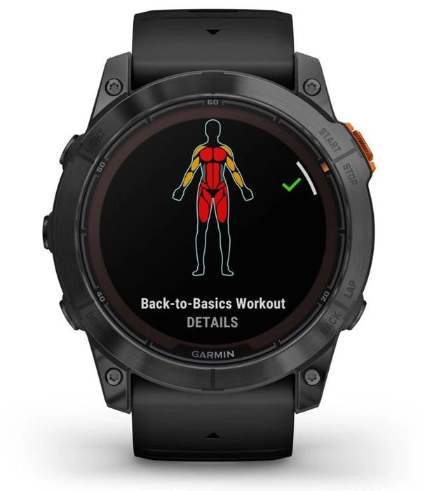 Garmin Fenix 7X Pro Solar Smart Watch 51mm, GPS, Black with Black Silicone Band EU