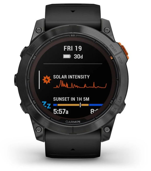 Garmin Fenix 7X Pro Solar Smart Watch 51mm, GPS, Black with Black Silicone Band EU
