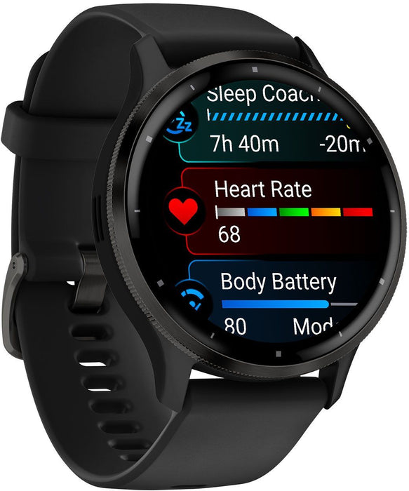 Garmin Venu 3 Smart Watch 45mm, GPS, reinforced polymer Stainless Steel Black EU