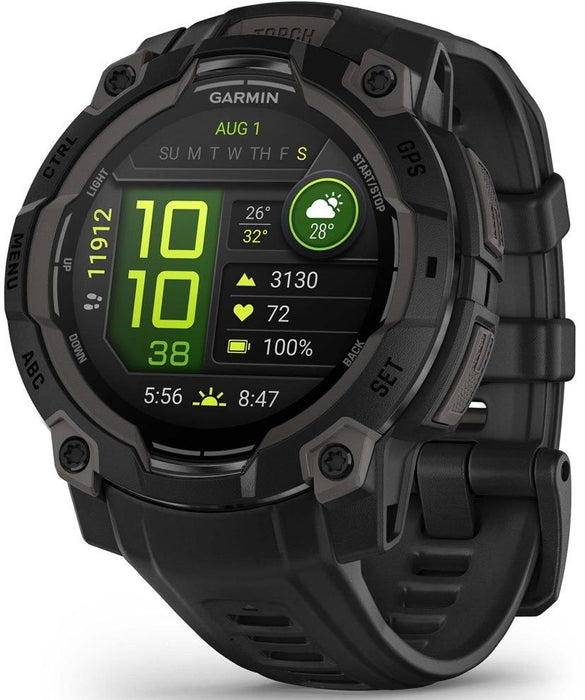 Garmin Instinct 3 AMOLED 3.05 cm (1.2") 45 mm Digital 390 x 390 pixels Touchscreen Black GPS (satellite)