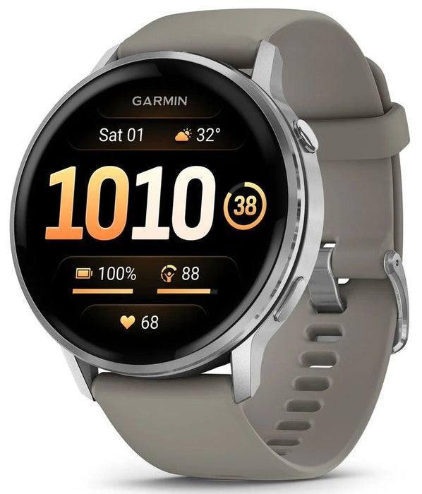 Garmin Venu 4 3.56 cm (1.4") AMOLED 45 mm Digital 454 x 454 pixels Touchscreen Silver Wi-Fi GPS (satellite)