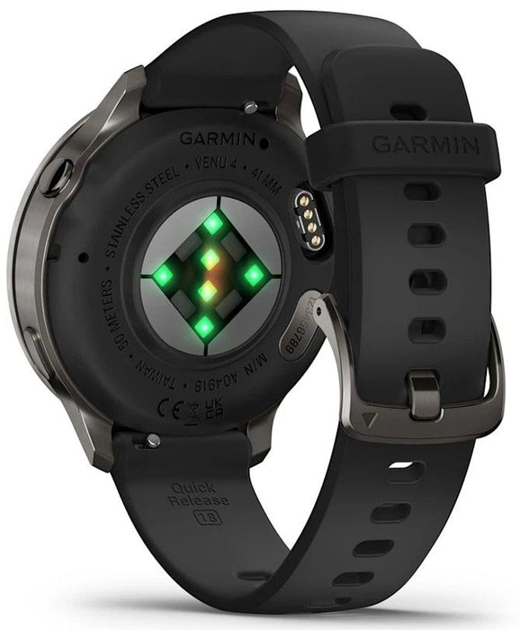Garmin Venu 4 Smart Watch 41mm, GPS, Black with Dark Gray Silicone Band EU