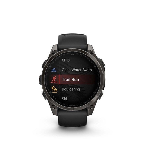 Garmin fenix 8 3.56 cm (1.4") AMOLED 47 mm Digital 454 x 454 pixels Touchscreen Black Wi-Fi GPS (satellite)