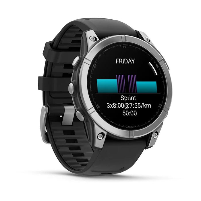 Garmin Fenix E 3.3 cm (1.3") AMOLED 47 mm Digital 416 × 416 pixels Touchscreen Stainless steel Wi-Fi GPS (satellite)