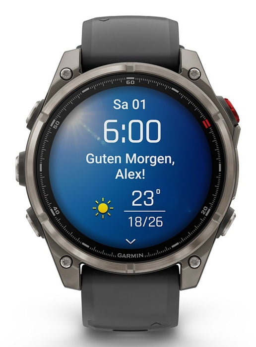 Garmin fēnix 8 Pro 3.56 cm (1.4") AMOLED 47 mm Digital 454 x 454 pixels Touchscreen Graphite, Titanium Wi-Fi GPS (satellite)