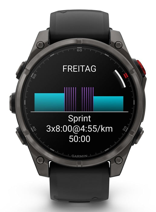 Garmin fēnix 8 Pro 3.56 cm (1.4") AMOLED 47 mm Digital 454 x 454 pixels Touchscreen Graphite, Titanium Wi-Fi GPS (satellite)