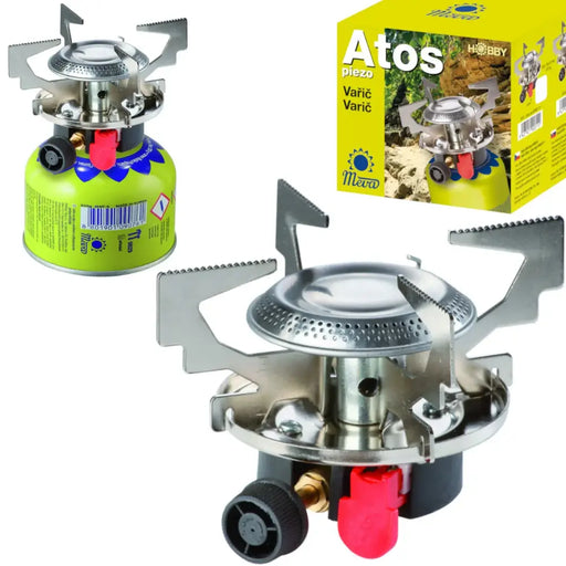 Gas camping stove with gas cartridges (thread or valve) ATOS piezo igniter 1.8kW - Others<<<HurtelXML