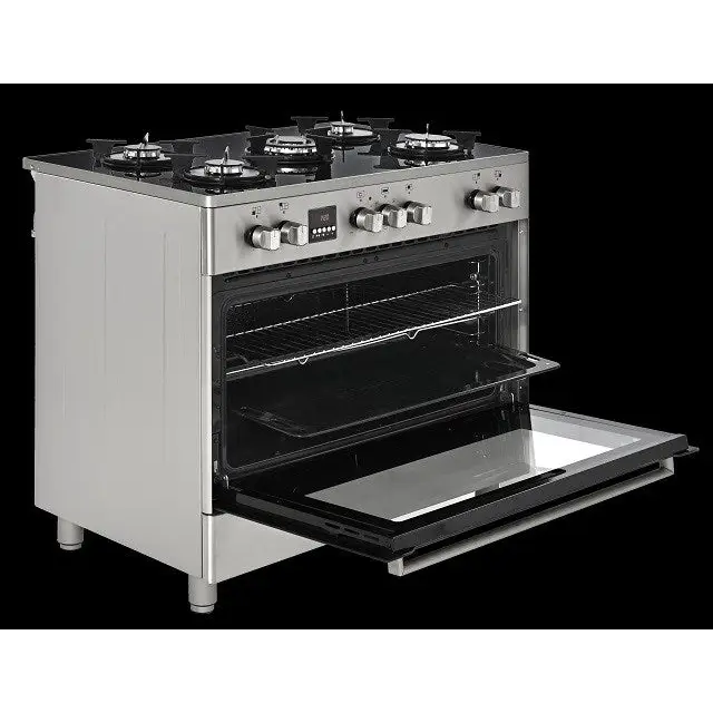 Gas-electric Cooker Ravanson KWGE-K90 Cheff Modern (silver) - Free-standing kitchensAGD-KWS<<<Home Appliance