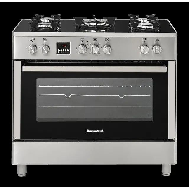 Gas-electric Cooker Ravanson KWGE-K90 Cheff Modern (silver) - Free-standing kitchensAGD-KWS<<<Home Appliance