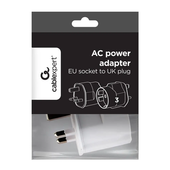 Gembird A-AC-EUFUKM-01 AC power adapter EU Schuko socket to UK plug 13 A - AdaptersKBA-ADA<<<Cables