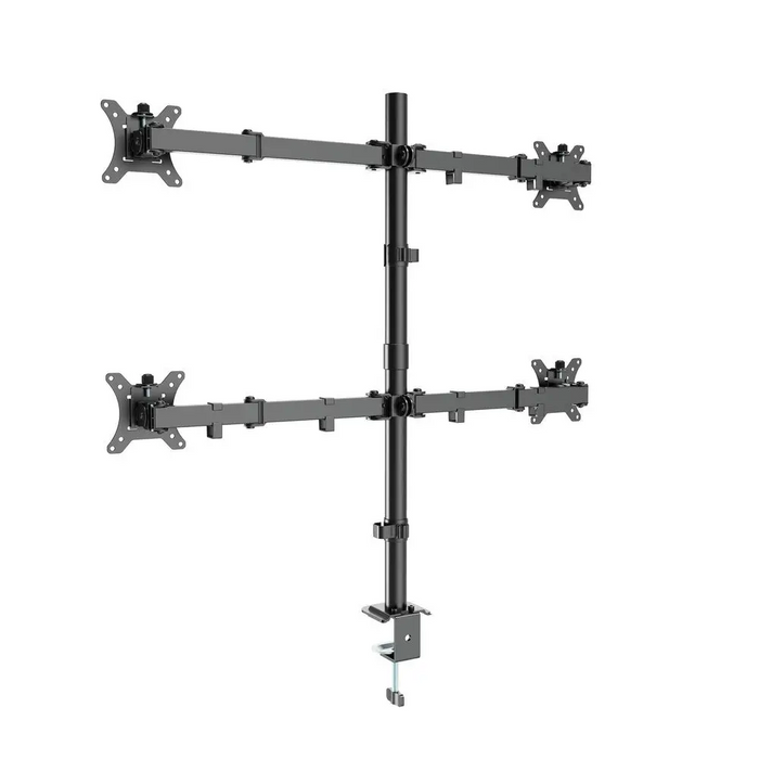 Gembird MA-D4-01 Adjustable desk 4-display mounting arm (rotate tilt swivel) 13”-32” up to 10kg per screen - Monitors