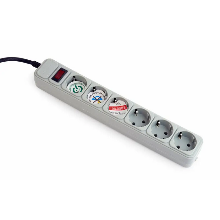 Gembird SPG6-B-6C power extension 1.8 m 6 AC outlet(s) - Power stripsLIP-LIS<<<Slats and extension cordsLIP<<<ActionPL