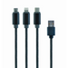 Gembird USB Charging Cable 3 in 1 CC-USB2-AM31-1M - Кабели<<<Кабели и адаптери<<<Аксесоари<<<MediaTrade